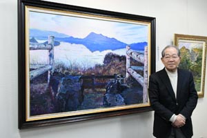 小樽駅前ギャラリーで鈴木文雄風景画展